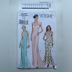 Vintage vogue pattern v8076 dress sz 6-8-10